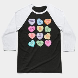 Funny Teacher Valentines Day Teach Heart Candy Baseball T-Shirt